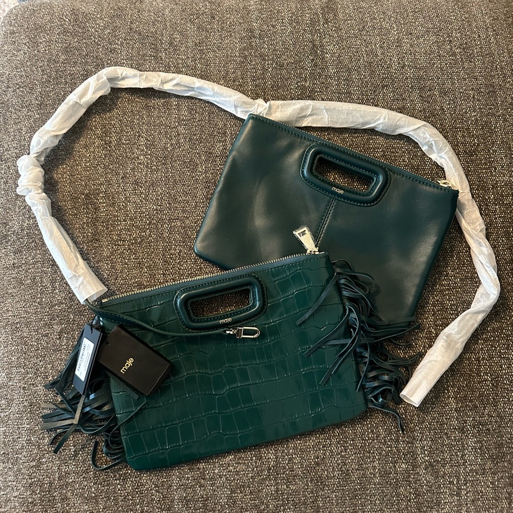 NWT Maje M bag in crocodile-effect leather